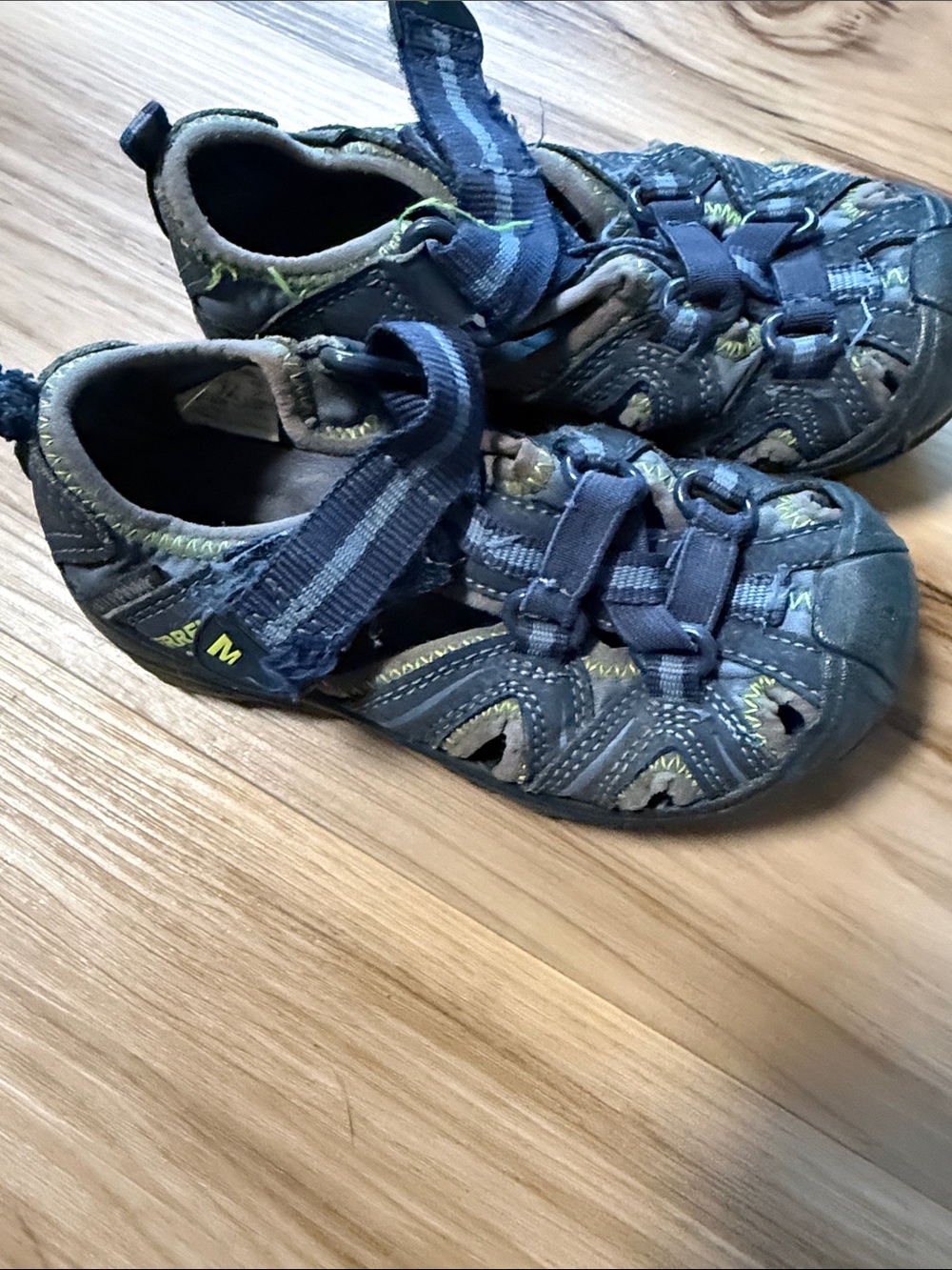 Merrell Navy Blue and Gray Kids Closed-Toe Active Sandals
